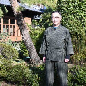 作務衣姿のお客様